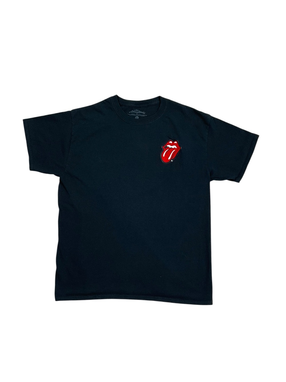 The Rolling Stones Men’s Large Black T-Shirt Embroidered Tongue Logo